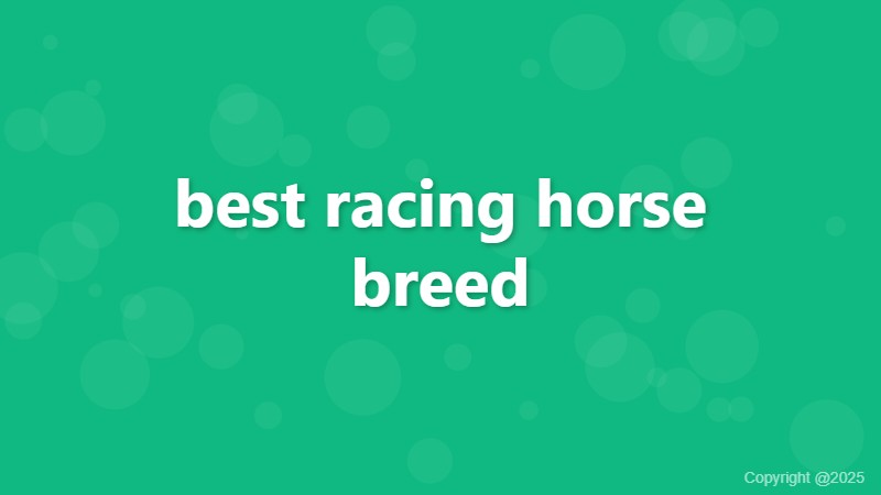 best racing horse breed