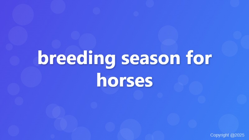 breeding season for horses